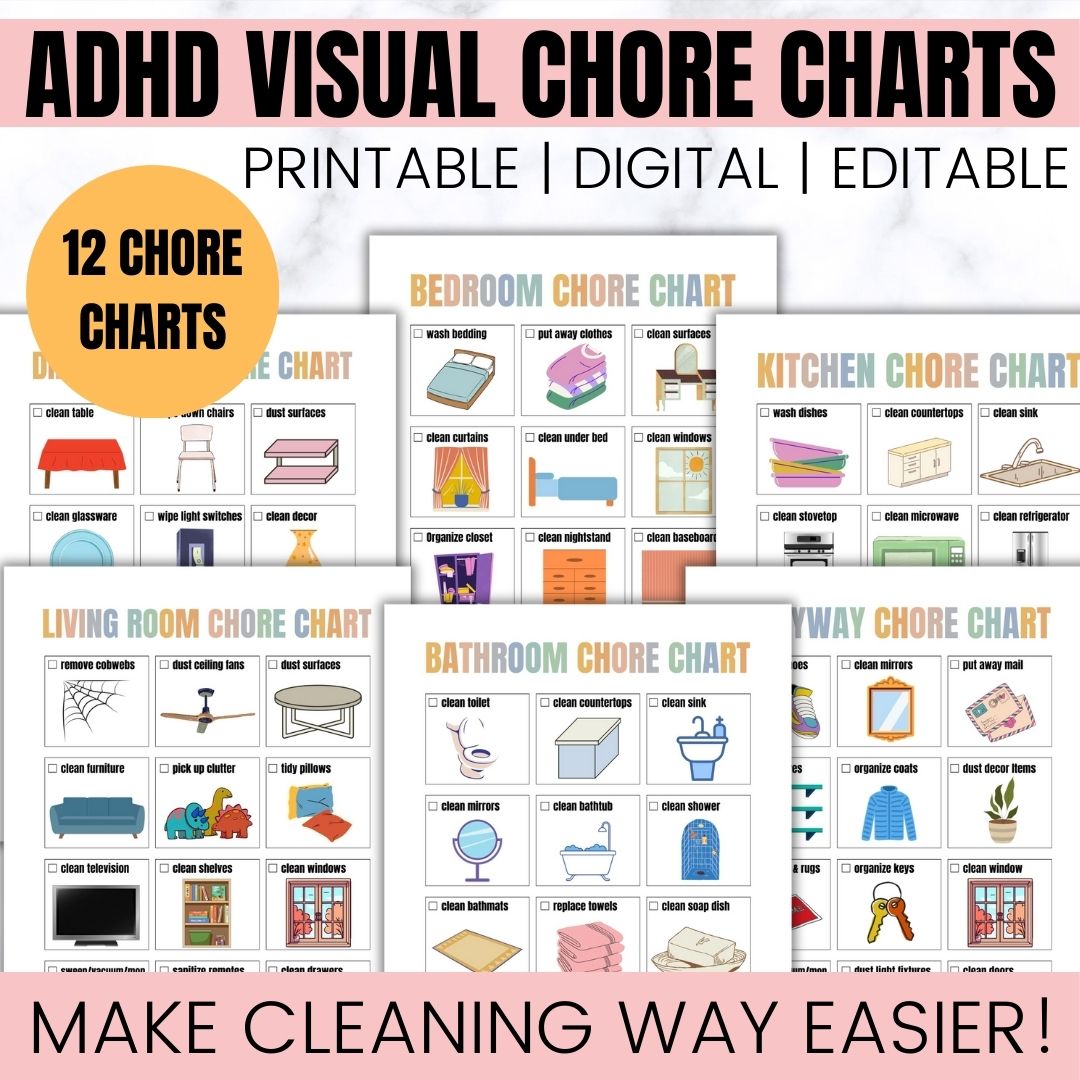 adhd visual cleaning list