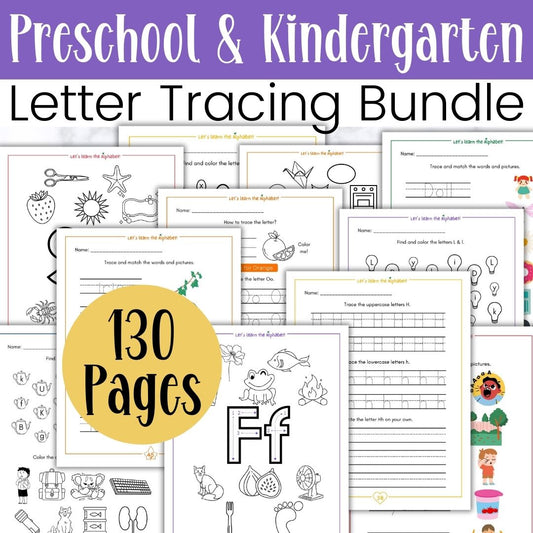 printable preschool and kindergarten alphabet letter tracing worksheets