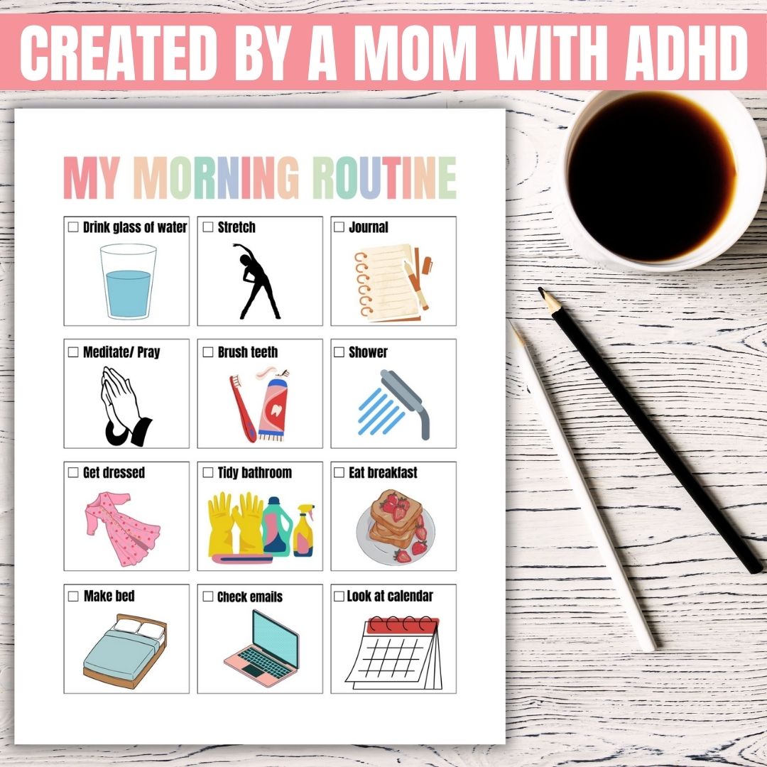 ADHD mom morning routine checklist
