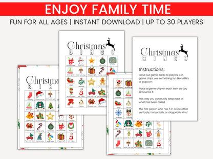 30 Christmas bingo cards pdf