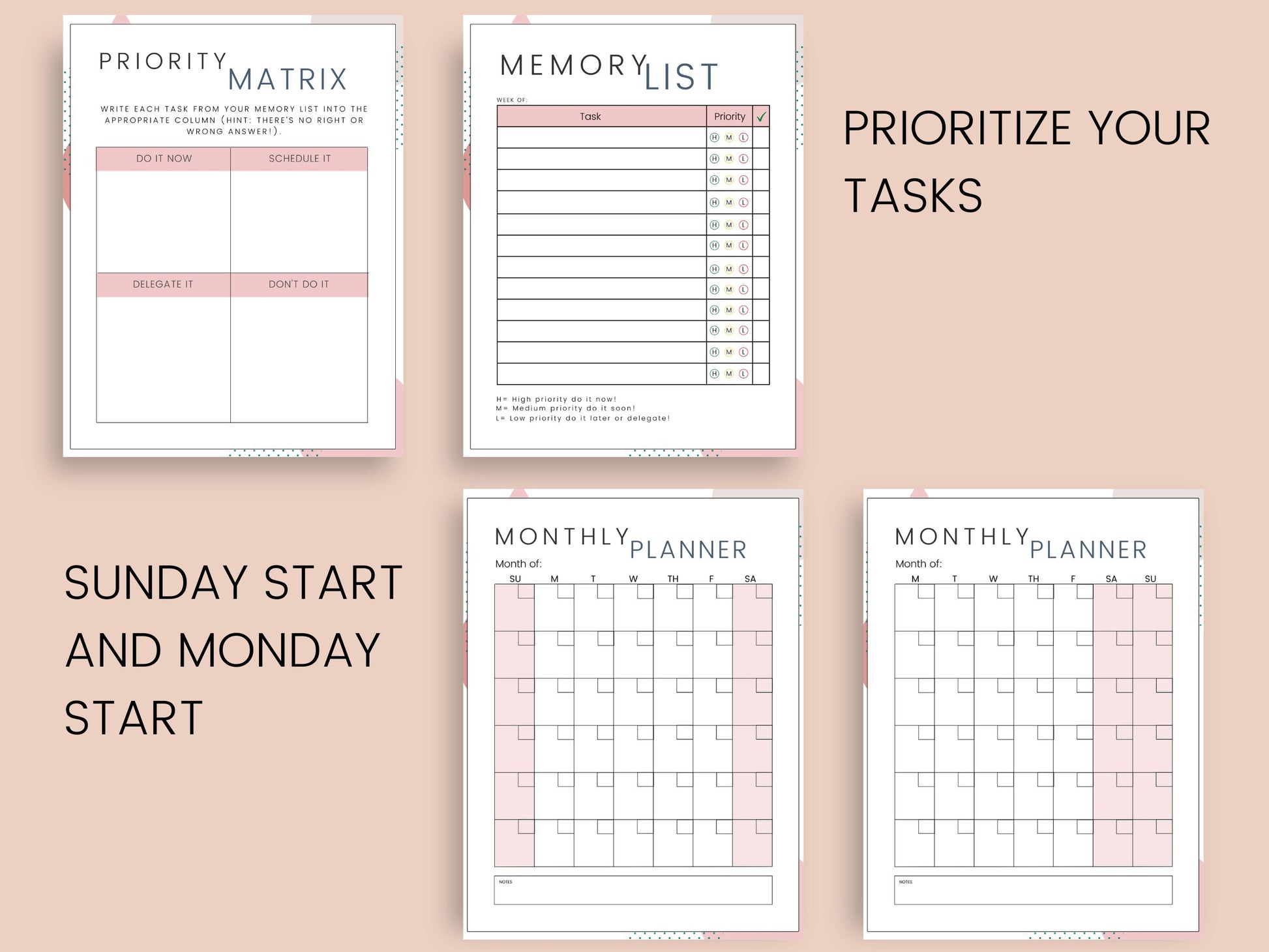 printable adhd daily planner template